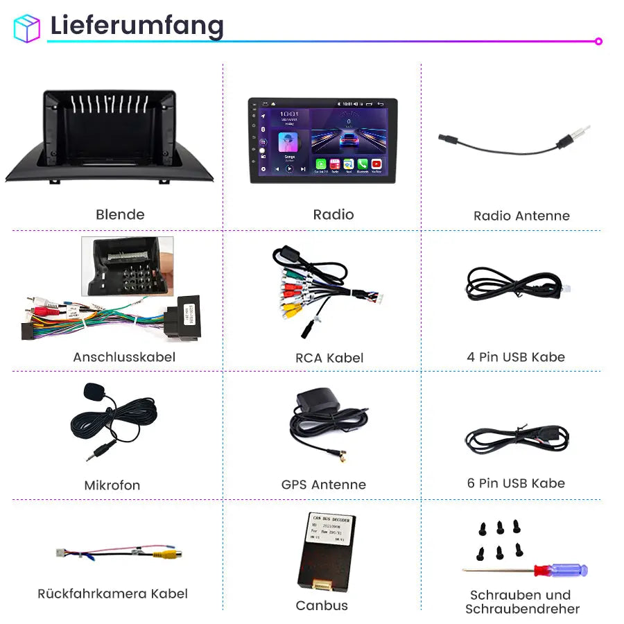 AWESAFE Autoradio für BMW E83 Android 12 Radio 2GB + 32GB mit Navigation unterstützt Bluetooth FM/AM DAB+ WLAN USB Carplay Lenkradsteuerung AWESAFE