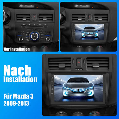 AWESAFE Autoradio für Mazda 3 2009-2013 Android 12 Radio mit Navigation Carplay Android Auto unterstützt Bluetooth FM Radio DAB+ WiFi USB AWESAFE