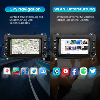 AWESAFE Autoradio für Mercedes Benz A Klasse W169 B Klasse W245 Viano Vito W639 Sprinter, Android 12 System, 8 Zoll Touchscreen, 2G+32G, mit Navigation Carplay Android Auto Bluetooth WiFi AWESAFE