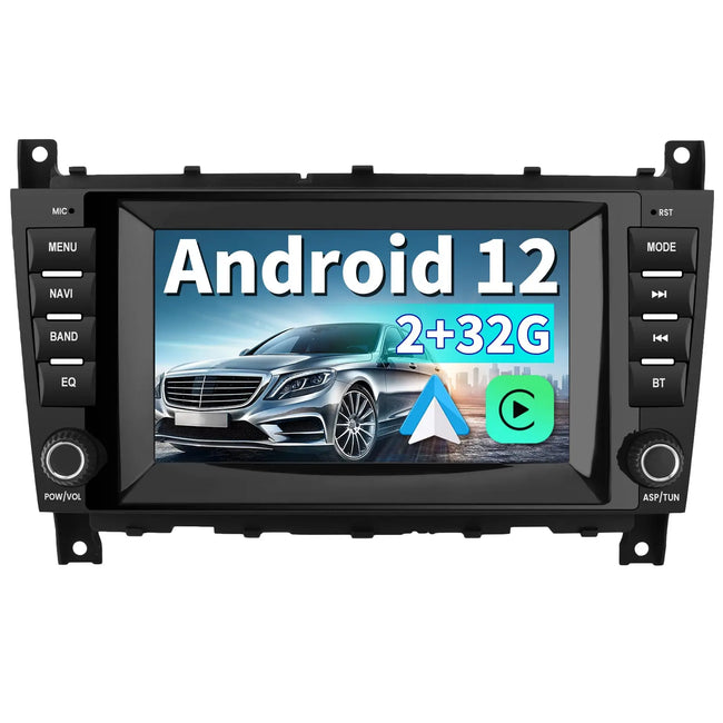 AWESAFE Autoradio für Mercedes Benz C-Klasse W203 W209 CLK, Android 12 System, 8 Zoll Touchscreen, 2G+32G, Unterstützt Navigation Carplay Android Auto Bluetooth WiFi AWESAFE