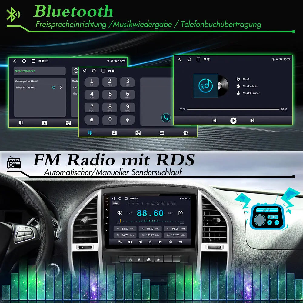 AWESAFE Autoradio für Mercedes Benz Vito 2014-2020, Android 12 System, 2G+32G, 10 Zoll Touchscreen, mit Blende, Navigation CarPlay Android Auto Bluetooth WiFi Unterstützung AWESAFE