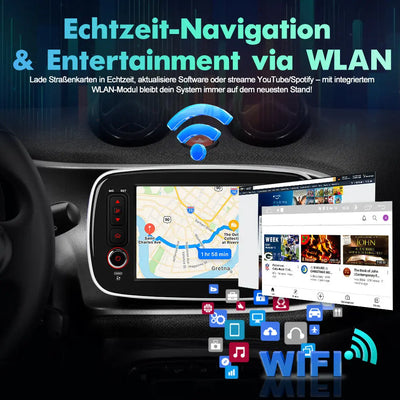 AWESAFE Autoradio für Mercedes Smart Fortwo 453 2014-2020, 2GB+64GB, Android 15 mit CarPlay und Android Auto, 8 Zoll Touchscreen AWESAFE