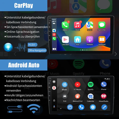 AWESAFE Autoradio für Smart Fortwo 451 2011-2015, Android 12 System, 2G+32G, 9 Zoll Touchscreen, mit Blende, Navigation Carplay Android Auto Bluetooth MirrorLink WiFi Unterstützung AWESAFE