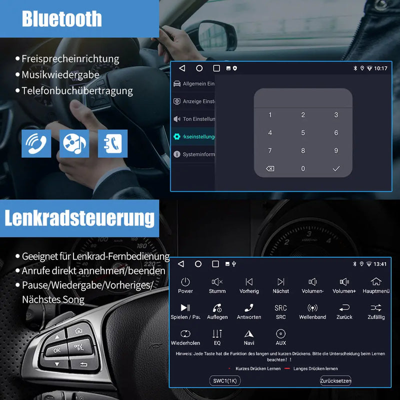 AWESAFE Autoradio für Smart Fortwo 451 2011-2015, Android 12 System, 2G+32G, 9 Zoll Touchscreen, mit Blende, Navigation Carplay Android Auto Bluetooth MirrorLink WiFi Unterstützung AWESAFE