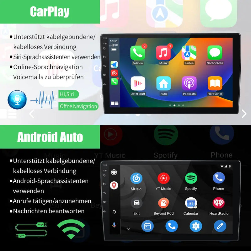 AWESAFE Autoradio für Smart Fortwo 453 2016-2019, Android 12 System, 2G+32G, 9 Zoll Touchscreen, mit Blende, Navigation Carplay Android Auto Bluetooth MirrorLink WiFi Unterstützung AWESAFE