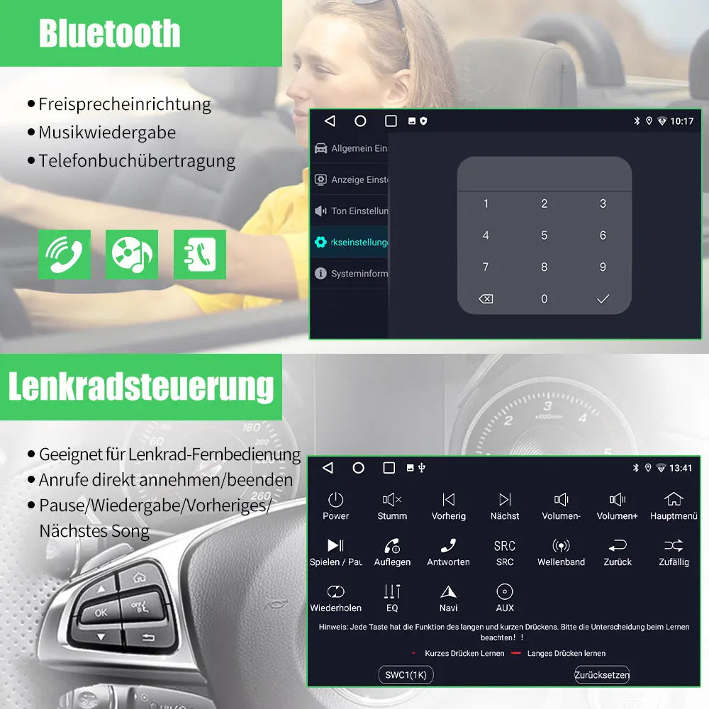 AWESAFE Autoradio für Smart Fortwo 453 2016-2019, Android 12 System, 2G+32G, 9 Zoll Touchscreen, mit Blende, Navigation Carplay Android Auto Bluetooth MirrorLink WiFi Unterstützung AWESAFE