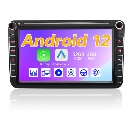 AWESAFE Autoradio für VW Golf 5 Golf 6 Skoda Seat, Android 12 Radio mit 8 Zoll Touchscreen, unterstützt Carplay Navigation Bluetooth MirrorLink AWESAFE