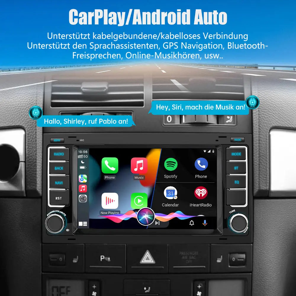 AWESAFE Autoradio für VW Touareg Transporter T5 Multivan, Android 12 System, 7 Zoll Touchscreen, 2+32G, Unterstützt Navigation Carplay Android Auto Bluetooth WiFi AWESAFE