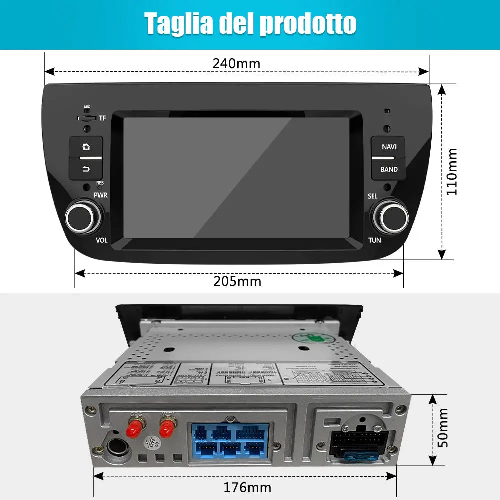 AWESAFE Autoradio per Fiat Doblo 2010-2014 Car Radio con Android 11 (2G+32GB) GPS Navigatore Comandi al volante Android Auto BT Mirror Link WIFI AWESAFE