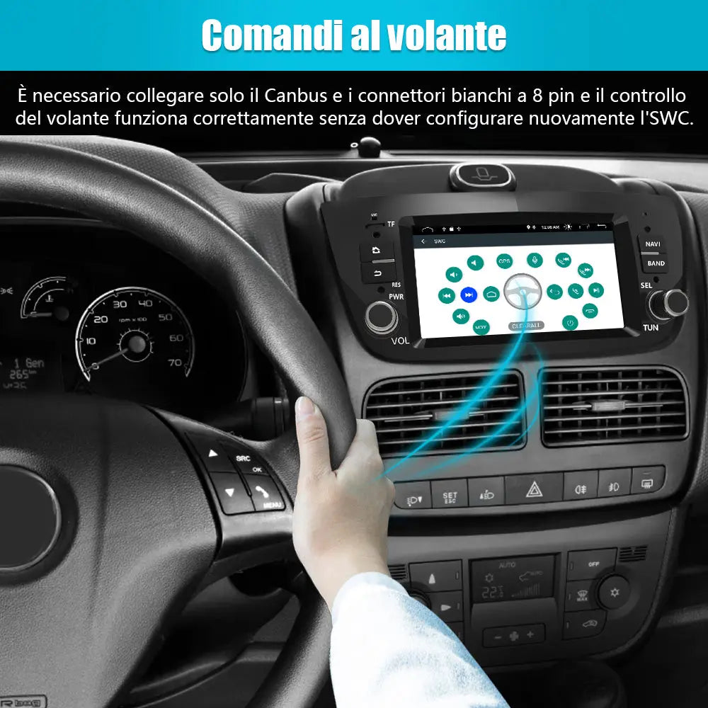 AWESAFE Autoradio per Fiat Doblo 2010-2014 Car Radio con Android 11 (2G+32GB) GPS Navigatore Comandi al volante Android Auto BT Mirror Link WIFI AWESAFE