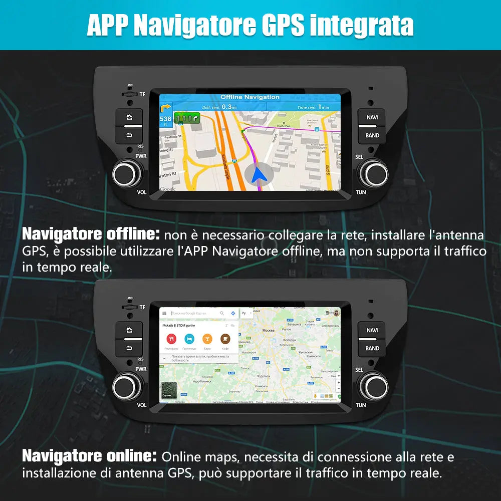AWESAFE Autoradio per Fiat Doblo 2010-2014 Car Radio con Android 11 (2G+32GB) GPS Navigatore Comandi al volante Android Auto BT Mirror Link WIFI AWESAFE
