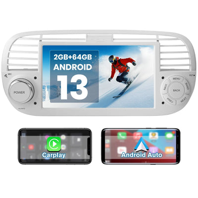 AWESAFE Autoradio pour Fiat 500 2007-2015 - 7" 2+64GB Android 13 avec Bluetooth, DSP, sans fil Android Auto & CarPlay AWESAFE
