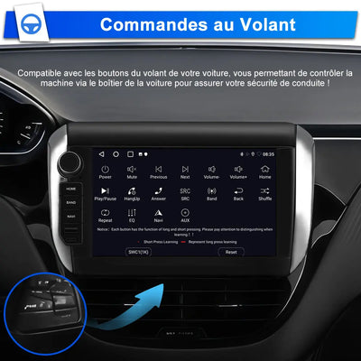 AWESAFE Autoradio pour Peugeot 208/2008 2012-2018 8 Pouces Écran Tactile Construit en Carplay intégré/Android Auto SWC GPS Bluetooth WiFi RDS FM Radio AWESAFE