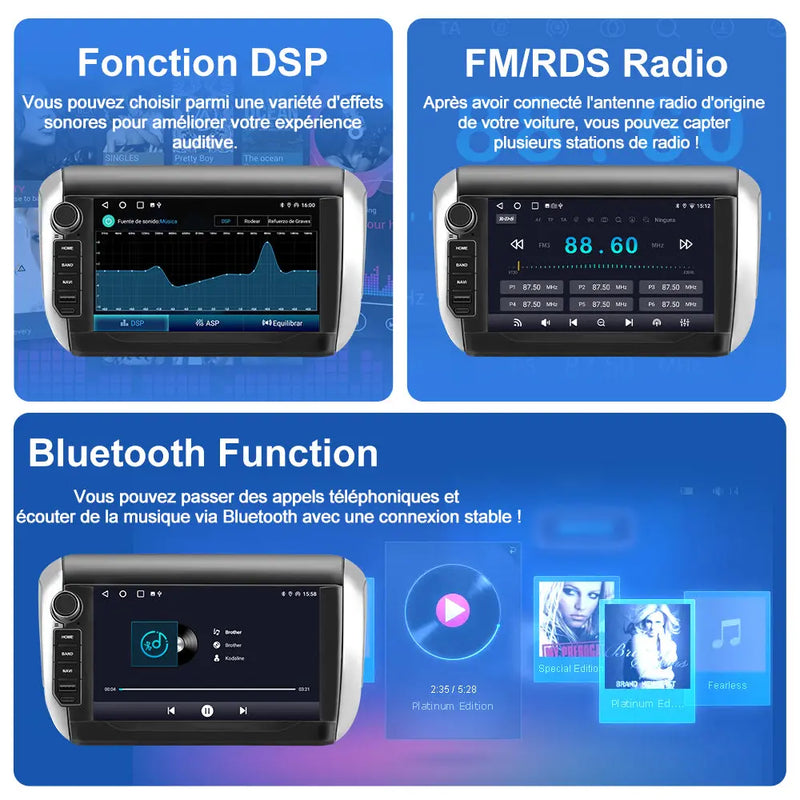AWESAFE Autoradio pour Peugeot 208/2008 2012-2018 8 Pouces Écran Tactile Construit en Carplay intégré/Android Auto SWC GPS Bluetooth WiFi RDS FM Radio AWESAFE