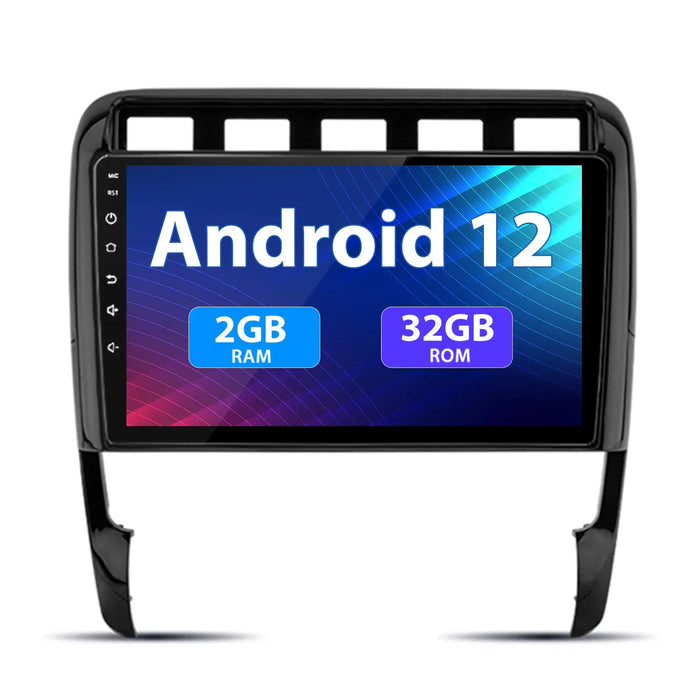AWESAFE Autoradio pour Porsche Cayenne 9PA 2002-2010, Android 12, écran Tactile 9 Pouces avec Lunette, Prise en Charge de la Navigation Carplay sans Fil Android sans Fil Bluetooth WiFi RDS Radio AWESAFE