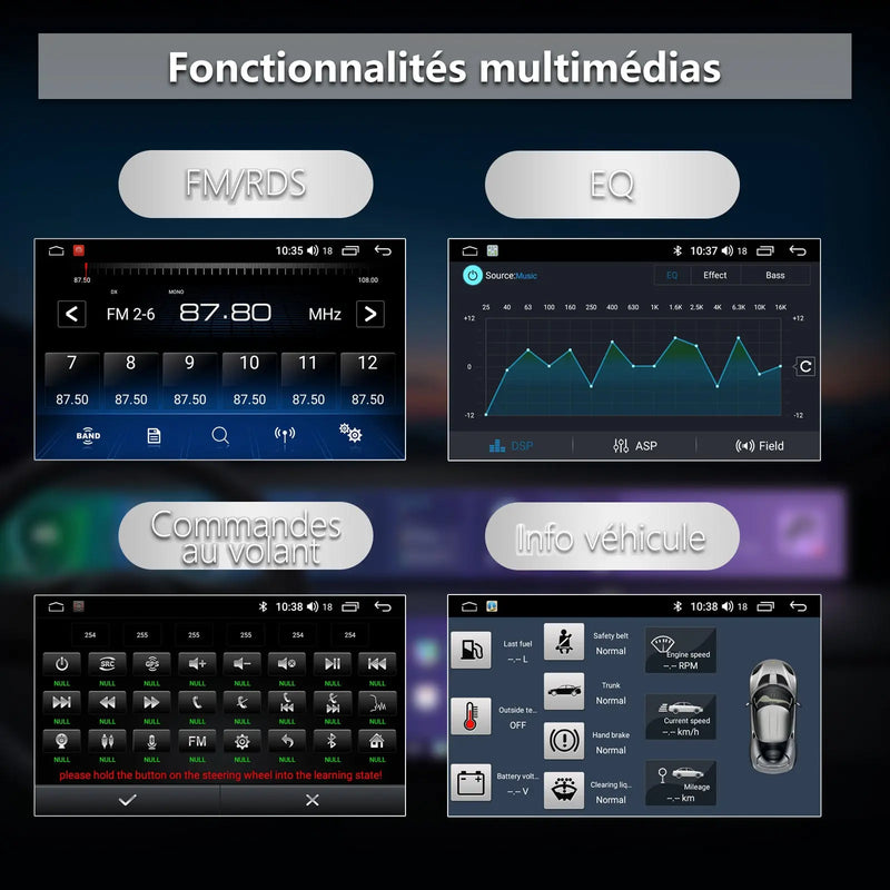 AWESAFE Autoradio pour Renault Clio 4 2017-2019 10,1 Pouces écran Tactile HD Android 12 Support Carplay et Android Auto Mirror Link Commande au Volant WiFi Bluetooth GPS FM RDS AWESAFE
