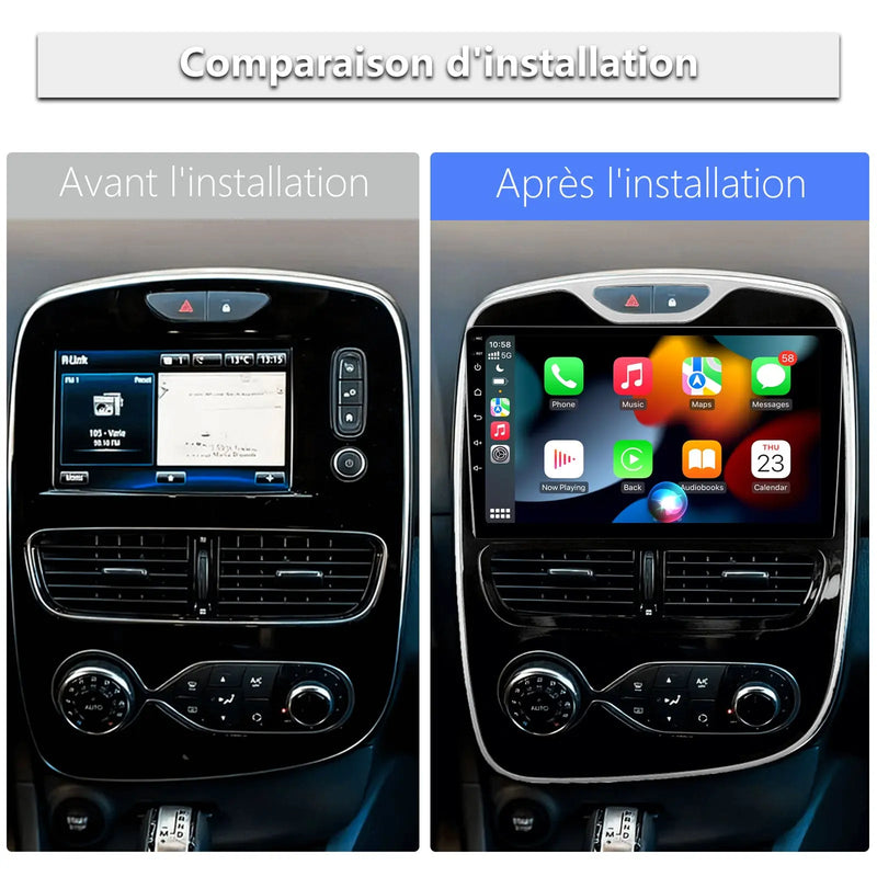 AWESAFE Autoradio pour Renault Clio 4 2017-2019 10,1 Pouces écran Tactile HD Android 12 Support Carplay et Android Auto Mirror Link Commande au Volant WiFi Bluetooth GPS FM RDS AWESAFE