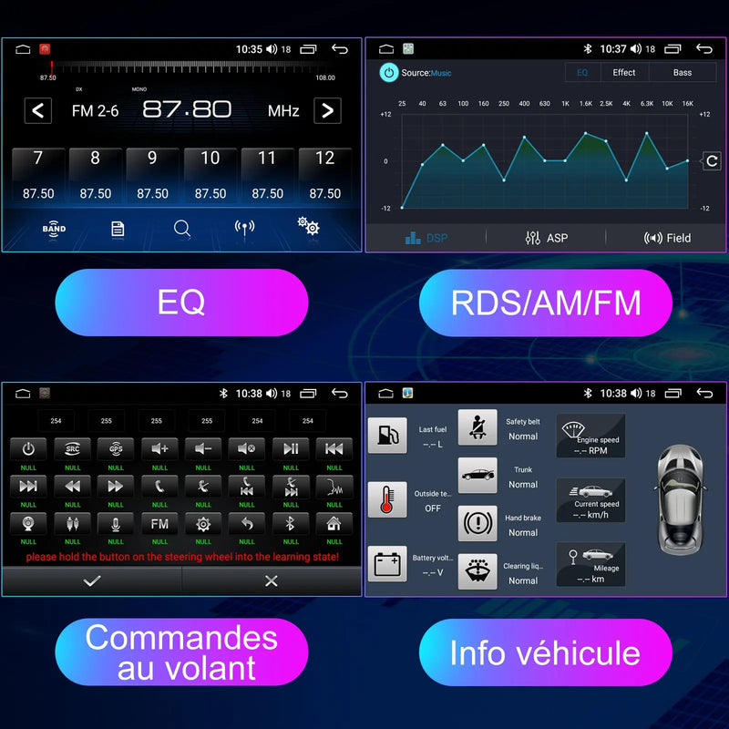 AWESAFE Autoradio pour Renault Clio 4 2017-2019 10,1 Pouces écran Tactile HD Android 12 Support Carplay et Android Auto Mirror Link Commande au Volant WiFi Bluetooth GPS FM RDS AWESAFE