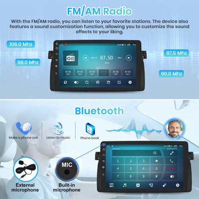 AWESAFE BMW E46 Rover75 MGZT (1998-2006) Android 15 Car Radio · Wireless CarPlay · DSP Bluetooth AWESAFE