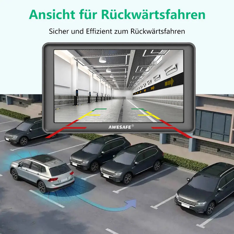 AWESAFE Bluetooth Navigation mit Rückfahrkamera für Auto LKW 7 Zoll Navigationsgeräte, 2023 Europa Karten Lebenslang Kostenloses Kartenupdate AWESAFE