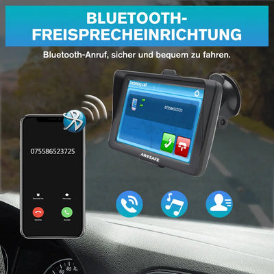 AWESAFE Bluetooth Navigationsgerät für Auto mit Rückfahrkamera, 7 Zoll Touchscreen, 2023 Europa Karten unterstützt lebenslang kostenloses, GPS Navigation für Auto PKW KFZ LKW AWESAFE