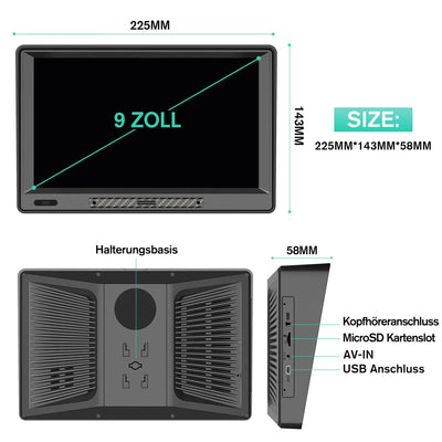 AWESAFE Bluetooth Navigationsgeräte mit 9 Zoll Touchscreen, GPS Navigation für LKW PKW KFZ, 2023 Europa Karten AWESAFE