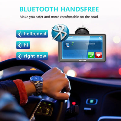 AWESAFE Bluetooth Sat Nav with Reversing Camera for Cars Truck Satnav Lorry HGV GPS Navigation with Speed Camera Alert Postcode AWESAFE