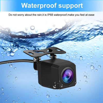 AWESAFE Cámara de visión trasera HD para sistema de audio del coche – Cámara de visión trasera resistente al agua AWESAFE