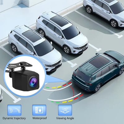 AWESAFE Cámara de visión trasera HD para sistema de audio del coche – Cámara de visión trasera resistente al agua AWESAFE