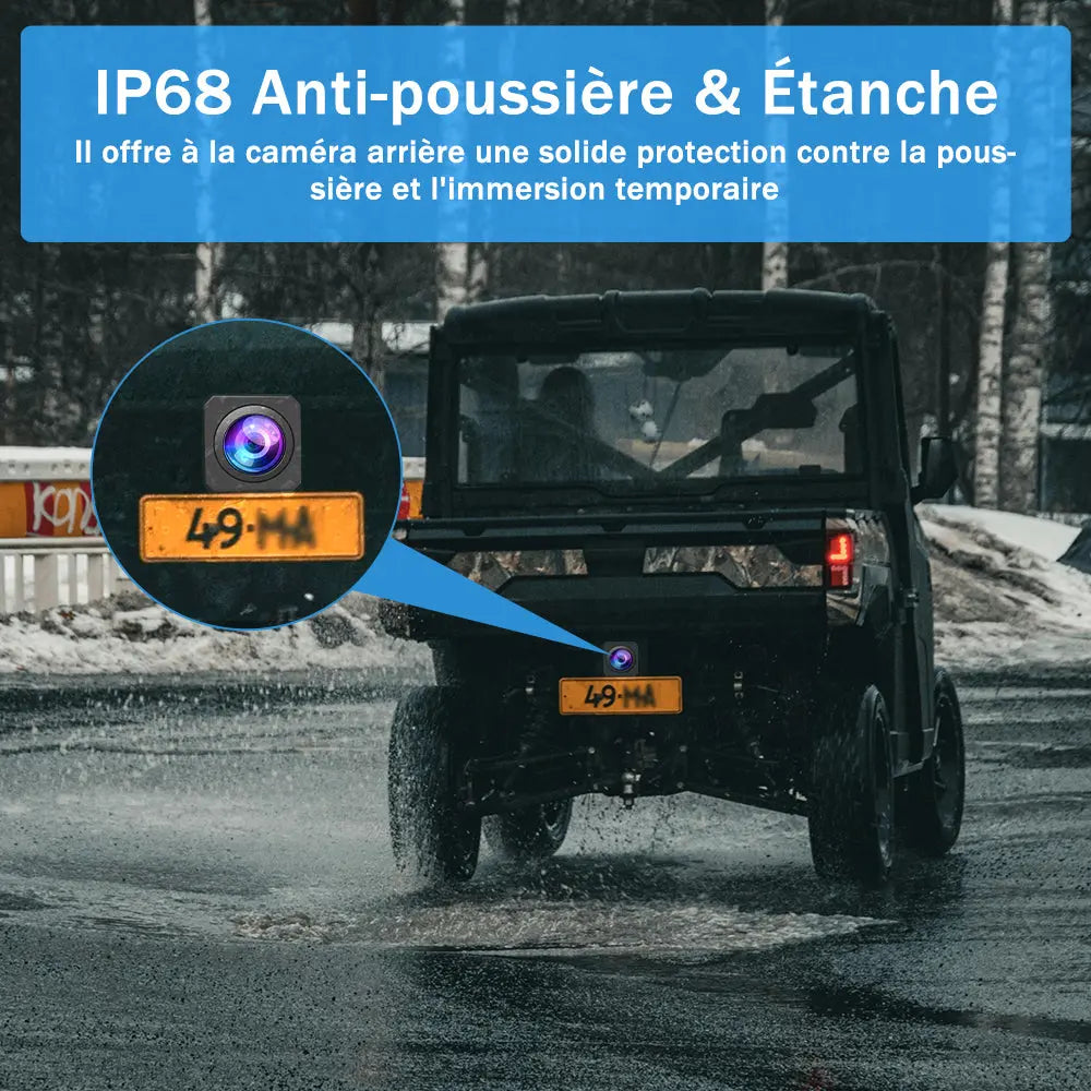 AWESAFE Caméra de recul HD pour autoradio – Caméra de recul étanche AWESAFE