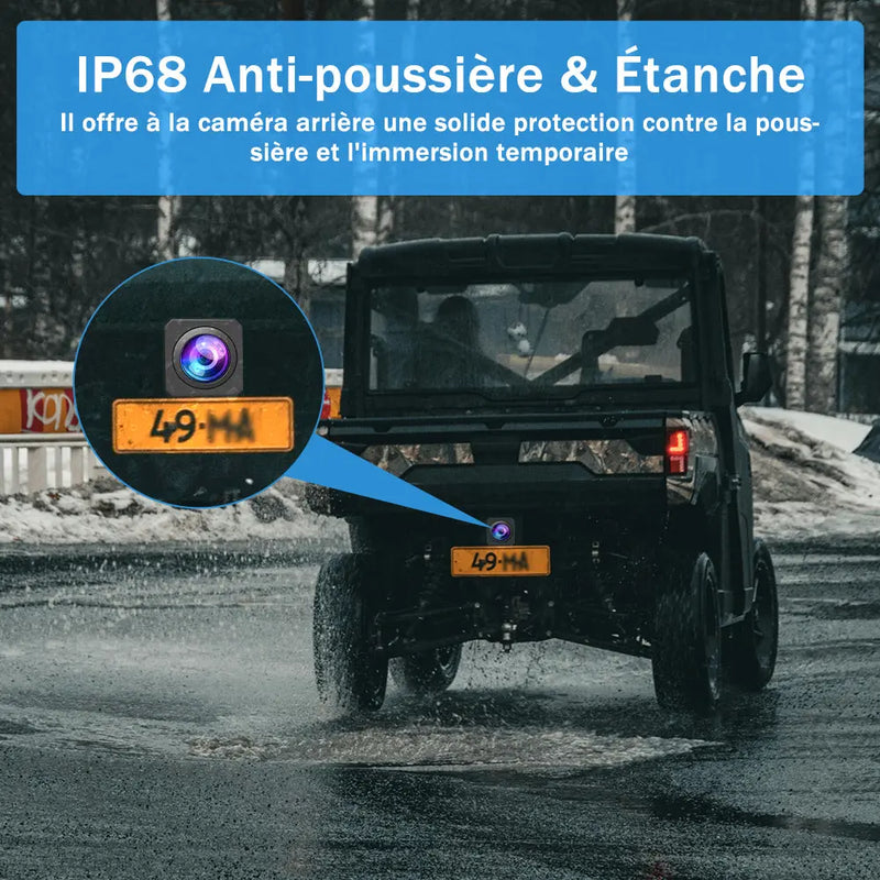 AWESAFE Caméra de recul HD pour autoradio – Caméra de recul étanche AWESAFE
