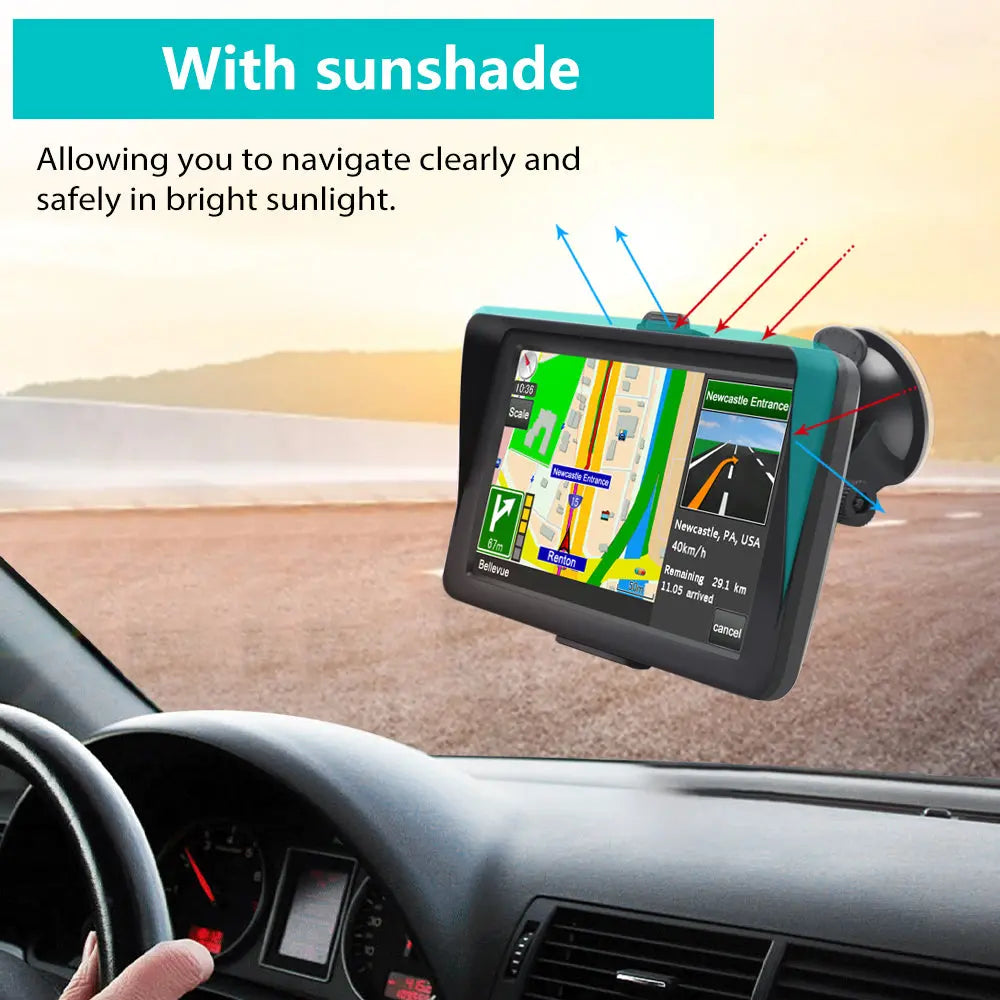 AWESAFE Car GPS 7 Inch Touch Screen FM Radio European Maps Free Annual Updates AWESAFE