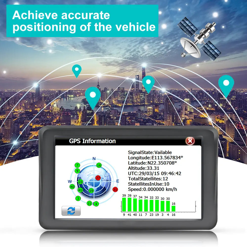 AWESAFE Car GPS 7 Inch Touch Screen FM Radio European Maps Free Annual Updates AWESAFE