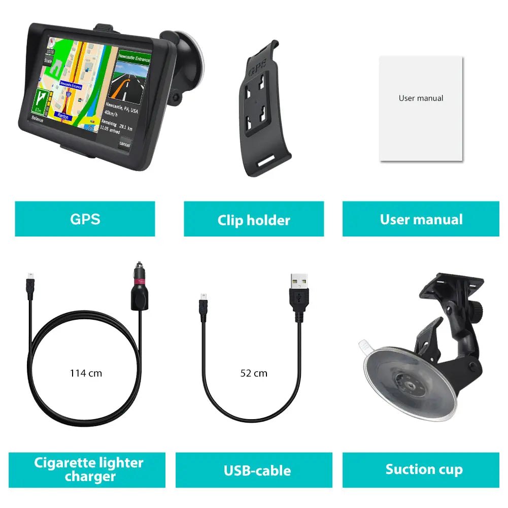 AWESAFE Car GPS 7 Inch Touch Screen FM Radio European Maps Free Annual Updates AWESAFE