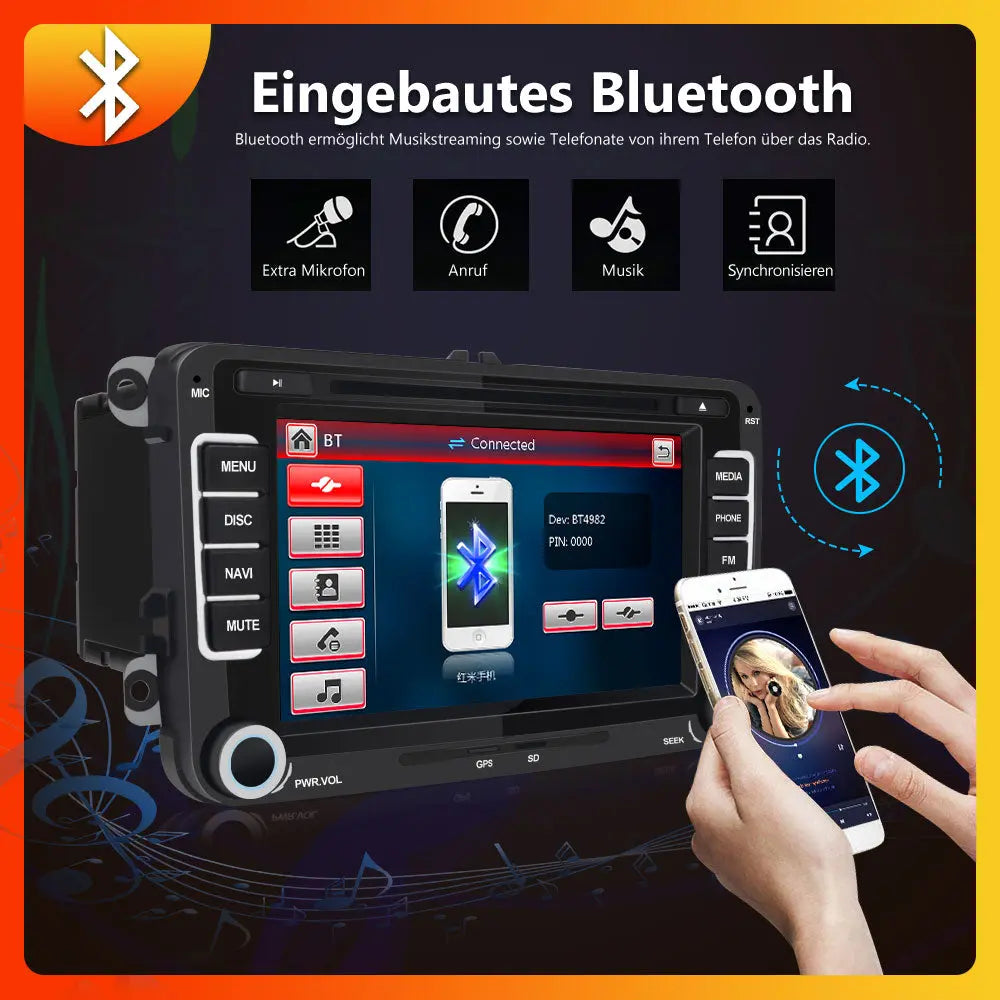 AWESAFE Car Radio 7 Inch with Touch Screen 2 DIN for Volkswagen, Autoradio for VW Passat Transporter Polo Seat Altea Skoda Jetta Touran Caddy Sharan and Many VW Models AWESAFE