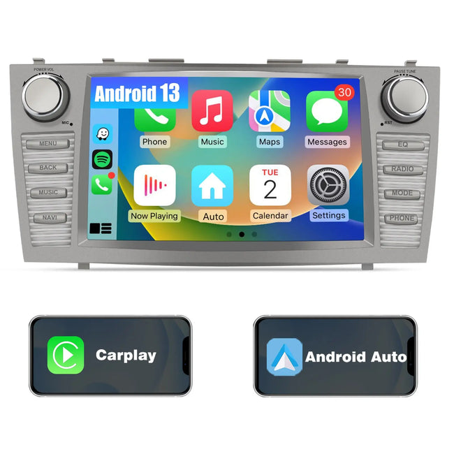 AWESAFE Car Radio Bluetooth Compatible for Toyota Camry 2007-2011,9 Inch IPS HD Touch Screen Wireless CarPlay Android Auto/GPS FM/SWC Bluetooth Backup Camera AWESAFE