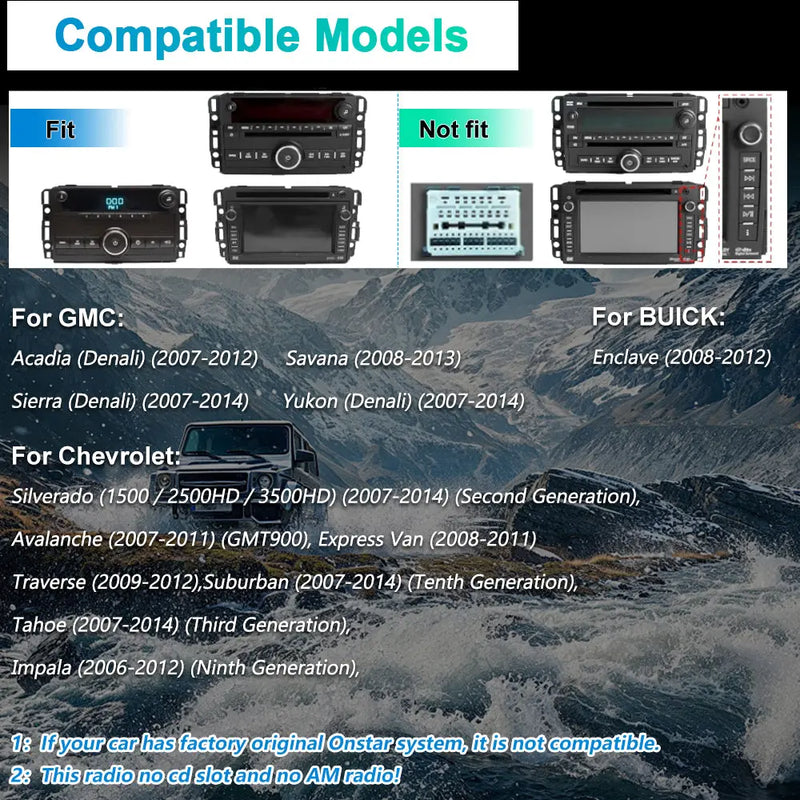 AWESAFE Car Radio Stereo 7 Inch for Chevrolet Silverado Tahoe GMC Sierra Yukon Inch Touch Screen 2022 AWESAFE