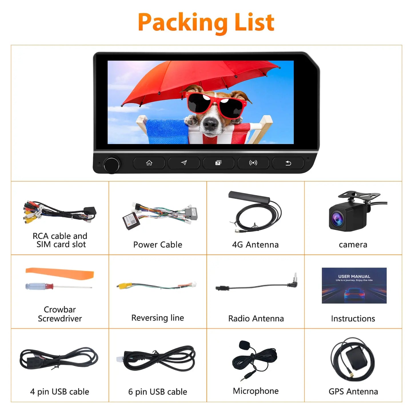 AWESAFE Car Radio Stereo Qualcomm 8 Core for Jeep Wrangler JK 2007-2018,8Core 64GB Stereo Touch Screen Android Stereo, CarPlay Android Auto, AM FM DSP, Camera AWESAFE