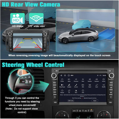 AWESAFE Car Radio Stereo for Chevrolet Silverado GMC Sierra Yukon 2007-2013 Android 13 CarPlay Android Auto GPS Navigation Bluetooth Touch Screen Head Unit with Backup Camera 2G+64G AWESAFE