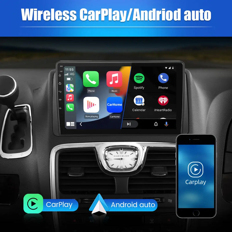 AWESAFE Car Radio Stereo for Dodge Grand Caravan 2011-2020 Chrysler Town & Country 2012-2016 with Apple CarPlay Android Auto AWESAFE