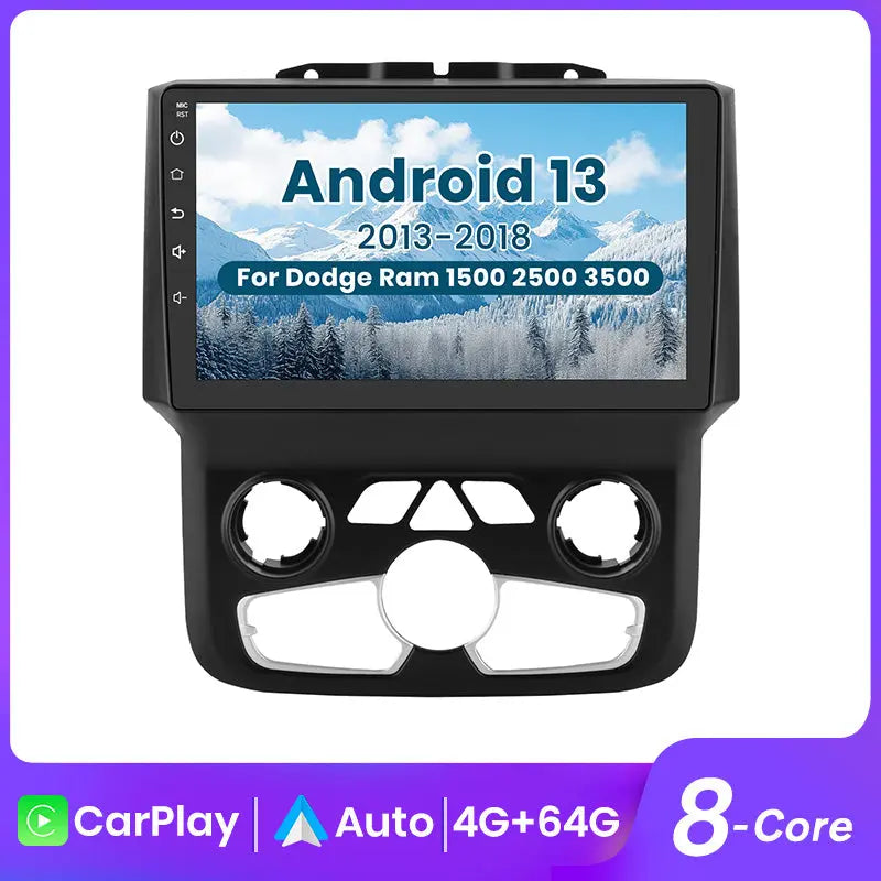 AWESAFE Car Radio Stereo for Dodge Ram 2013-2019 1500 2500 3500 Built in Carplay/Android Auto 9 inch with DSP BT GPS FM WiFi Automatic AC AWESAFE