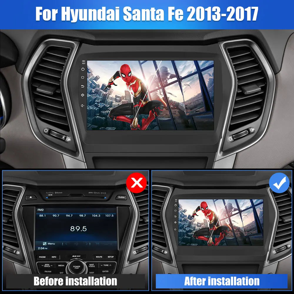 AWESAFE Car Radio Stereo for Hyundai Santa Fe 2013-2017,With Wireless Carplay & Android Auto AWESAFE