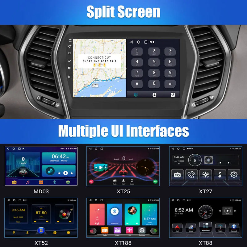 AWESAFE Car Radio Stereo for Hyundai Santa Fe 2013-2017,With Wireless Carplay & Android Auto AWESAFE