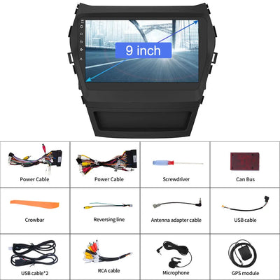 AWESAFE Car Radio Stereo for Hyundai Santa Fe 2013-2017,With Wireless Carplay & Android Auto AWESAFE