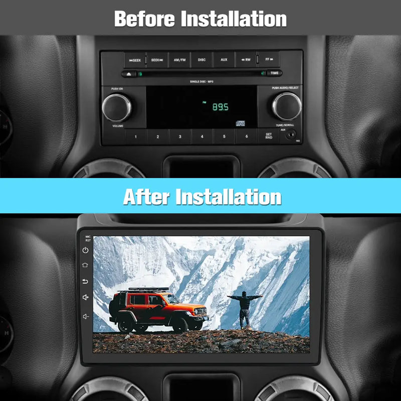 AWESAFE Car Radio Stereo for Jeep Wrangler Dodge (2007-2018) with Built in Apple Carplay Andriod Auto AWESAFE