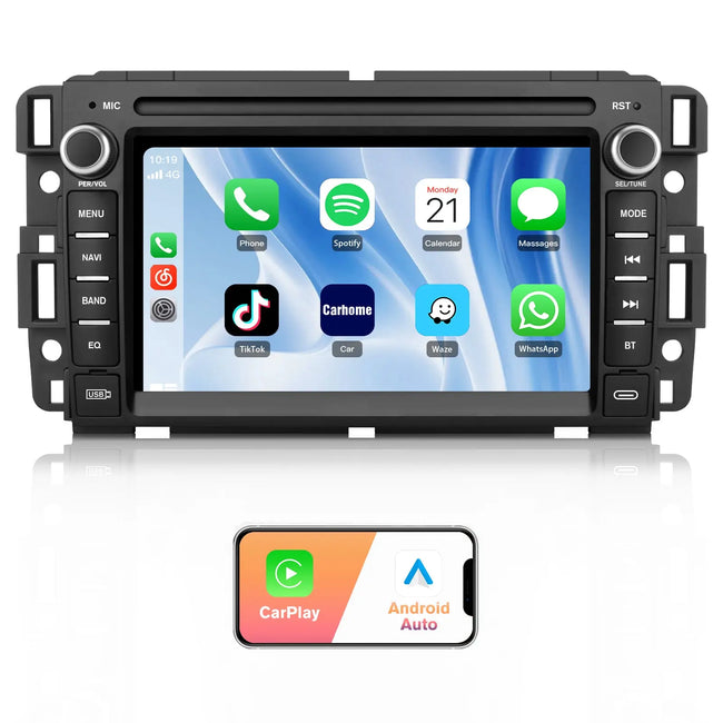 AWESAFE Car Radio Stereo with CarPlay GPS Bluetooth for Chevrolet Silverado GMC Sierra Yukon 2007 AWESAFE