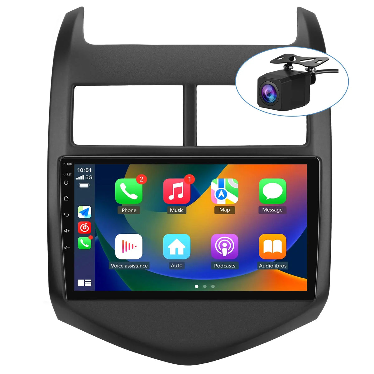 AWESAFE Car Radio Stereo with Wireless CarPlay & Android Auto GPS Bluetooth WiFi for Chevy Aveo 2011-2015 AWESAFE