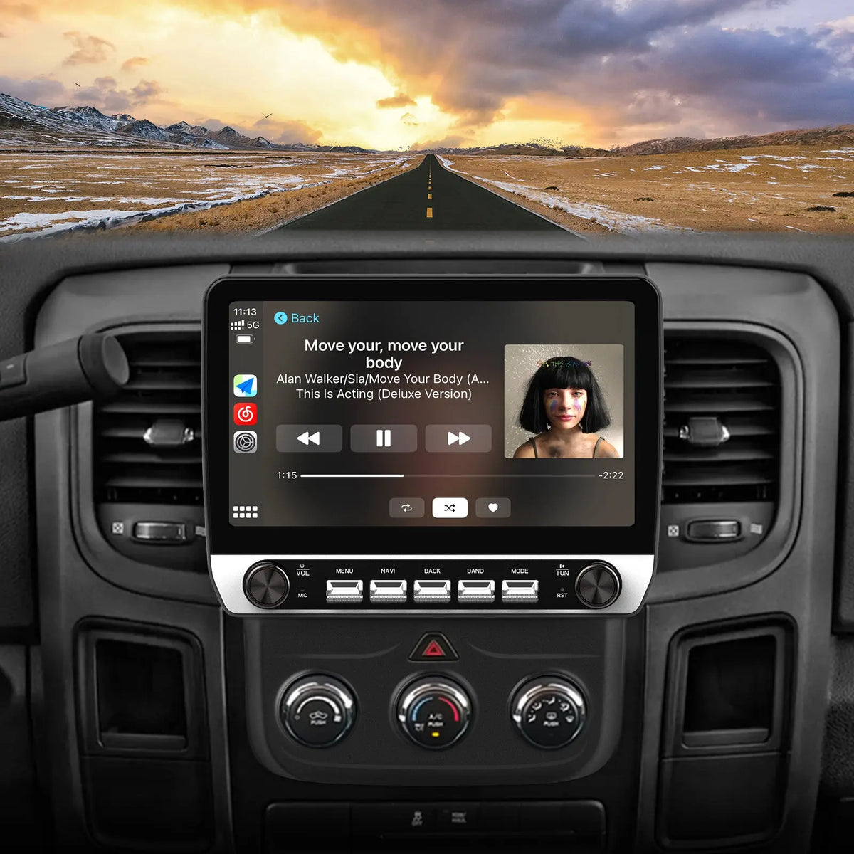 AWESAFE Car Radio Stereo with Wireless CarPlay & Android Auto GPS for Dodge RAM 1500 2500 3500 2013 AWESAFE