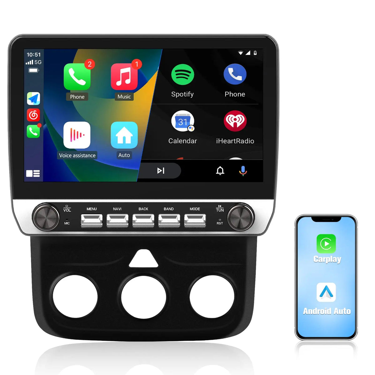 AWESAFE Car Radio Stereo with Wireless CarPlay & Android Auto GPS for Dodge RAM 1500 2500 3500 2013 AWESAFE