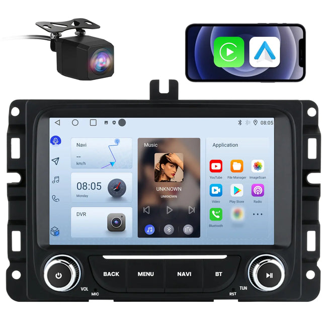 AWESAFE Car Radio Stereo with Wireless CarPlay & Android Auto GPS for Dodge Ram 1500 2500 3500 2013-2019 AWESAFE